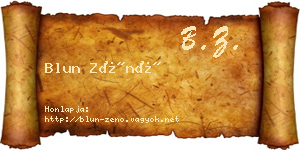 Blun Zénó névjegykártya